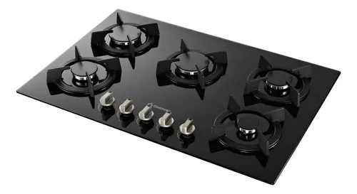Cooktop Gás Epsilon Prime Elite 5 Bocas Trempes Alta Qualidade Preto 127v/220v