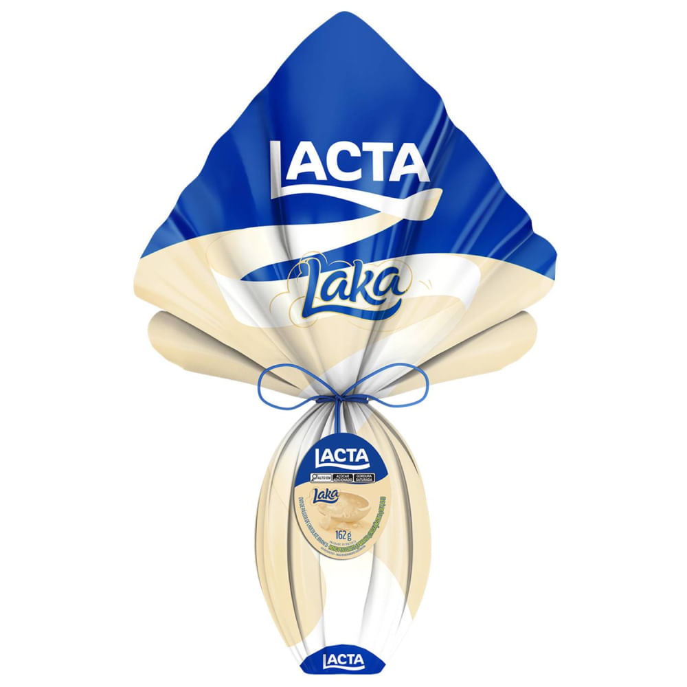 [Leve 3/Cada R$ 31] Ovo de Páscoa Laka Lacta Chocolate Branco 162g