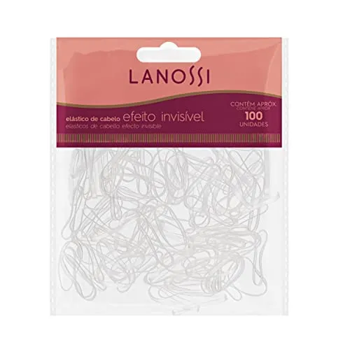 Elásticos de Silicone Transparente para Cabelo - Contém 100 Unidades, Lanossi Beauty & Care.