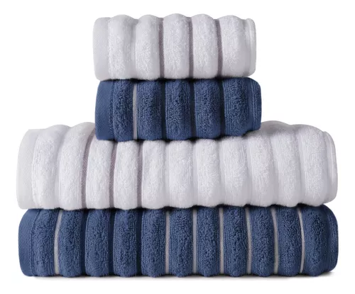 Jogo De Toalha Volumosa 4 Peças Jacquard 100% Algodão