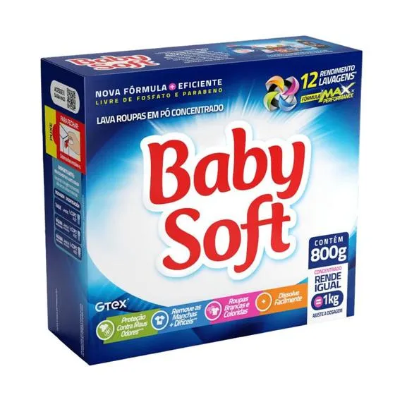 Sabão Em Pó Baby Soft 800g
