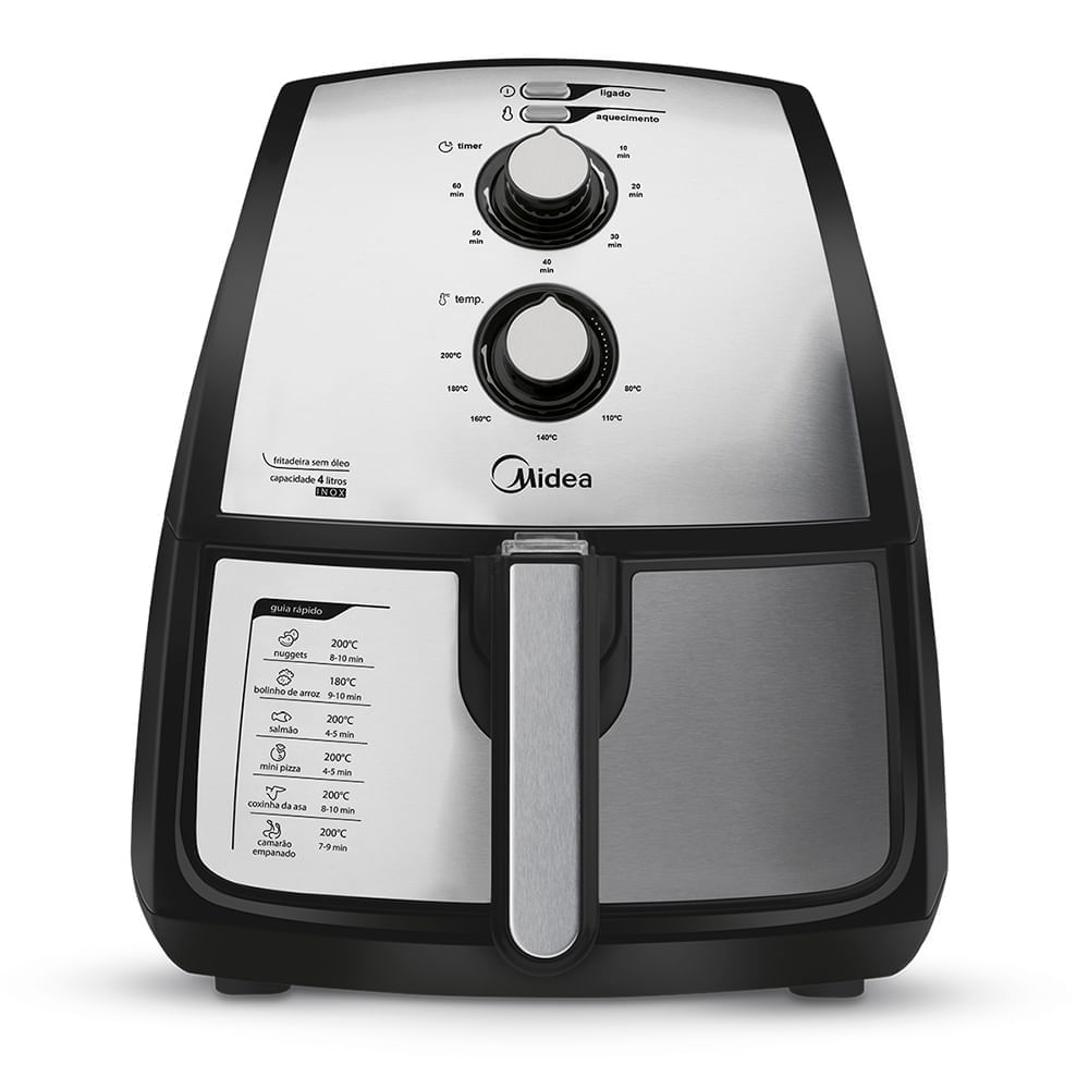 Fritadeira Air fryer 4L cor Inox Midea 110