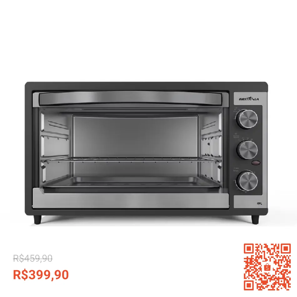 Forno Elétrico 49L Britânia BFE49 Dupla Resistência