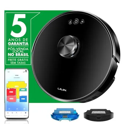 Aspirador de pó robo Inteligente LILIN XR500 com navegação LIDAR, 110/220V Bivolt