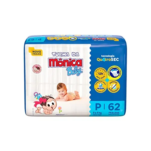 [REC] Fralda Turma da Mônica Baby Mega P 62 Unidades
