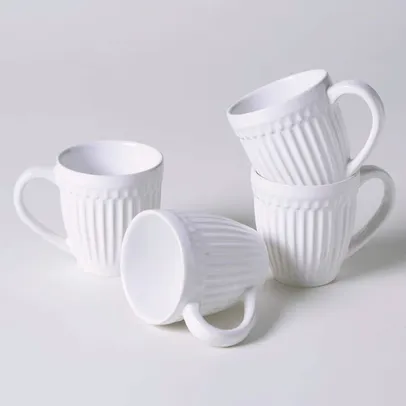 Kit 4 canecas PORTO BRASIL ROMA BRANCO