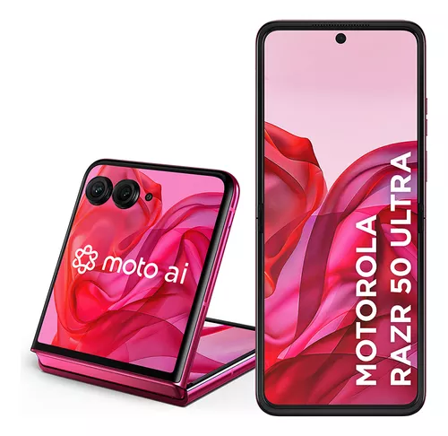 Smartphone Motorola Razr 50 Ultra - 512GB 24GB (12GB RAM+12GB Ram Boost) Tela dobrável 6,9 pOLED e externa 4” Moto AI camera IPX8 - Pink