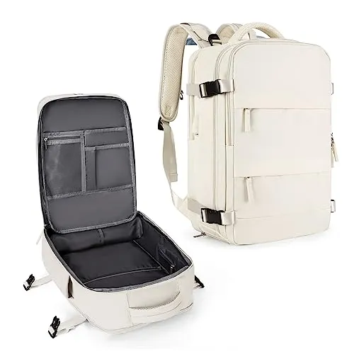 Coowoz Mochila de viagem grande, impermeável, Off-white