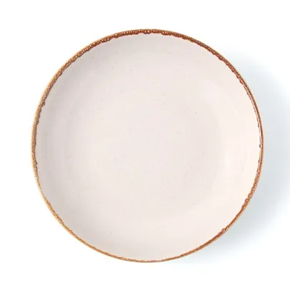 Prato Fundo Cerâmica Naturalle Havan Casa 21,5Cm - Bege Brilhoso