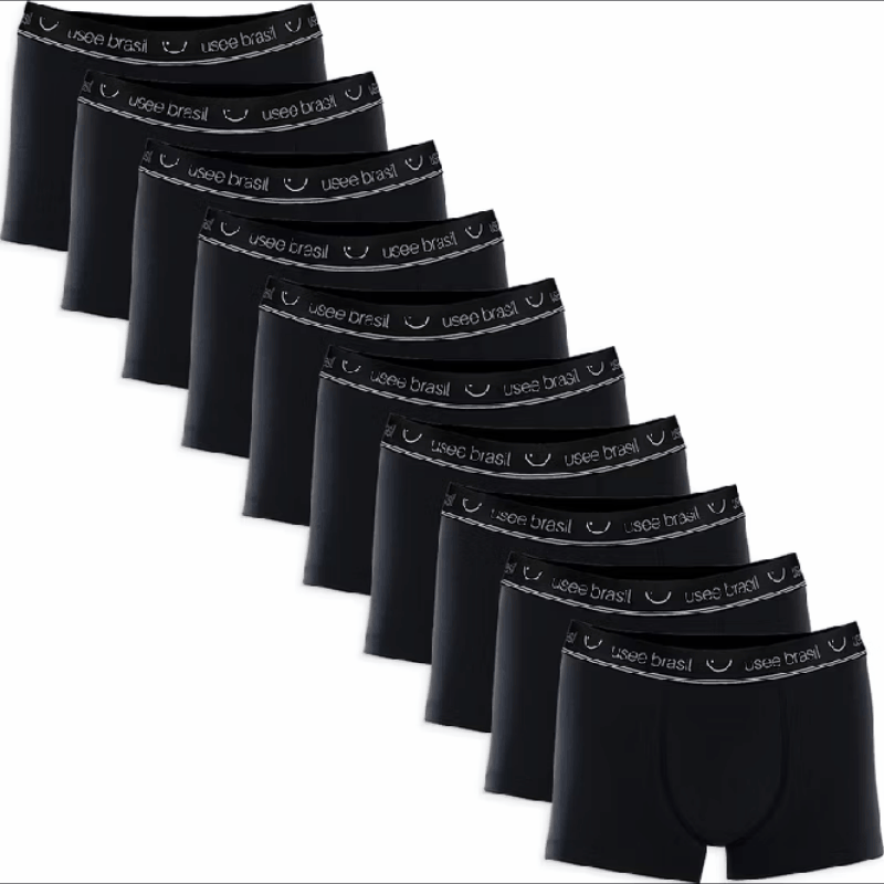 Kit Com 10 Cuecas Boxer Algodão Adulto Masculino Original Usee Brasil