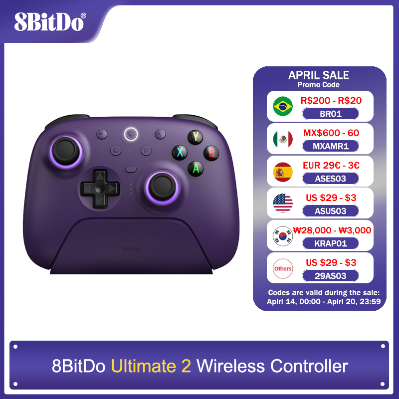 Controle 8BitDo Sem Fio Ultimate 2