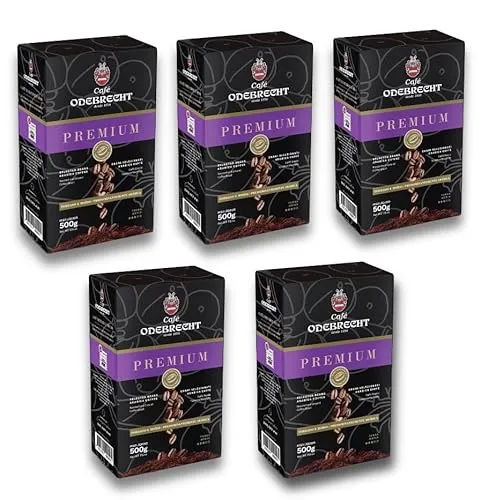 Kit 5 Pacotes de Café Odebrecht Torrado e Moido Premium Predominante Arábica 500g - 5 x 500g