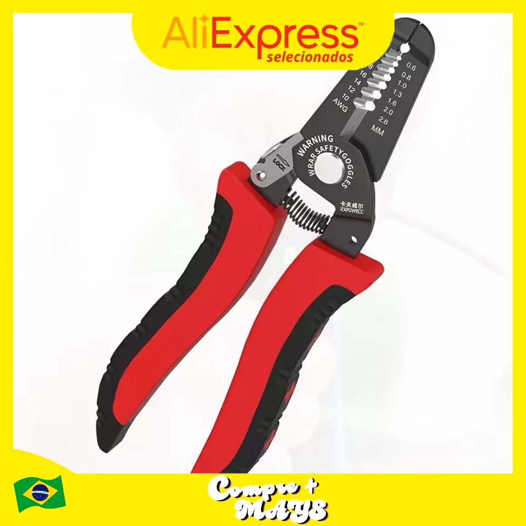 [R$8,71 MOEDAS/ BR] Alicate Descascador de Fios Profissional 7" – 0.06 a 2.6mm, para Instalações Elétricas