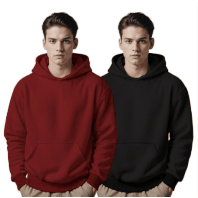 Kit com 2 Moletons Canguru Masculino Algodão Capuz Bolso Frontal