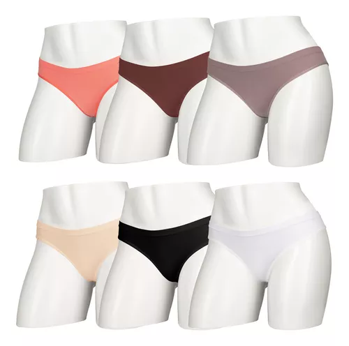 Kit 6 Calcinhas Biquini Poliamida Sem Costura Hoahi