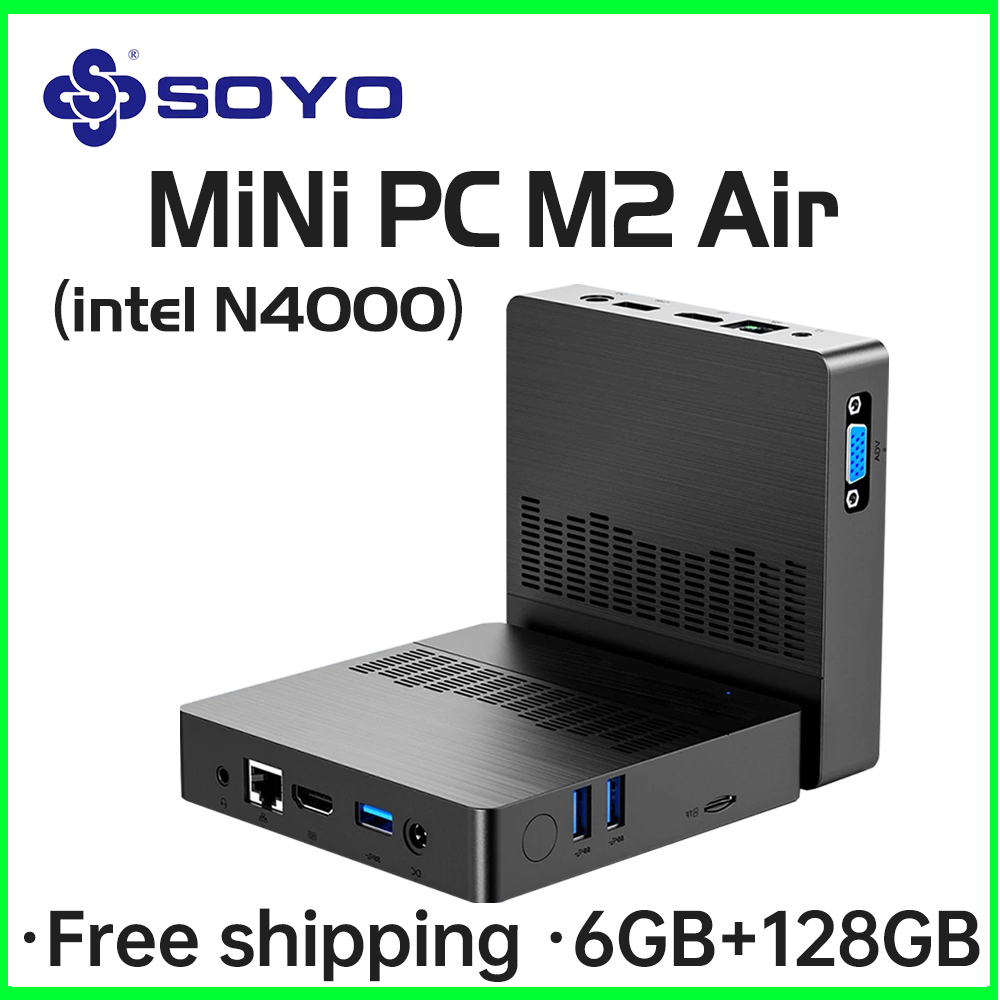 [Com Imposto] Mini PC Soyo M2 air 6GB ram ssd 128GB intel n4000 windows 11 pro