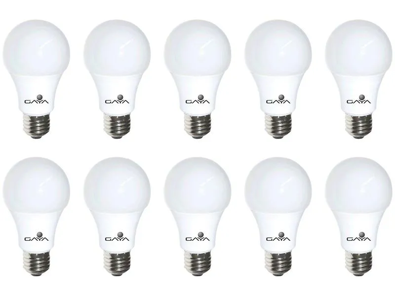 Kit 10 Lâmpadas de LED Bulbo E27 Gaya Branco Frio