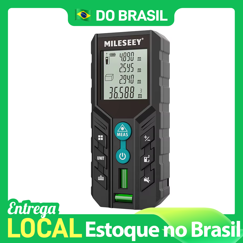 [Do Brasil/CC Visa R$55] Medidor Distância Laser Digital MILESEEY 40m