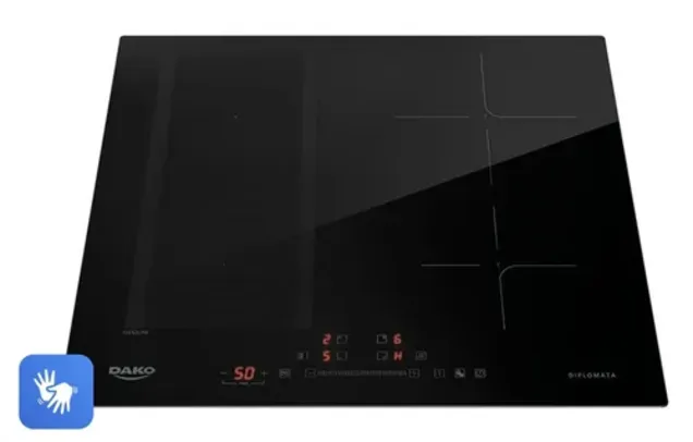Cooktop de Indução 4 Bocas Preto com Zona Flexível Dako Diplomata 220V