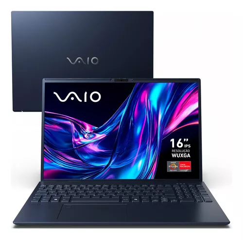 Notebook Vaio Fe 16 Amd Ryzen 5-5625u Linux 8gb 256gb Ssd Tela 16" Ips Wuxga Antireflexo - Cinza Grafite - Vjfe69f11x-b0411h