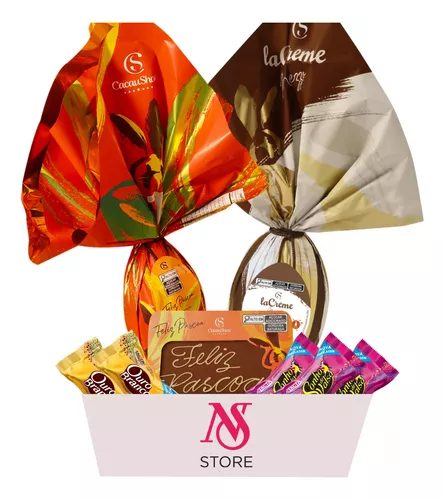 Cesta De Chocolates Cacau Show Com 2 Ovos De Páscoa E Trufas