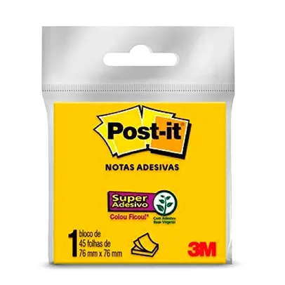 [Recorrência] Post-it, 3M, Bloco de Notas Adesivas, Amarelo, 76mm x 76mm, 45 Folhas
