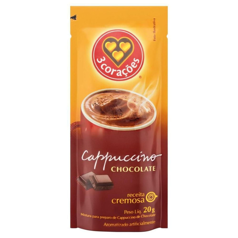 Sachê Cappucino Chocolate Três Corações 20g
