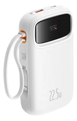 Power Bank Baseus 20000mah 22.5w Display Digital Turbo Cor Branco