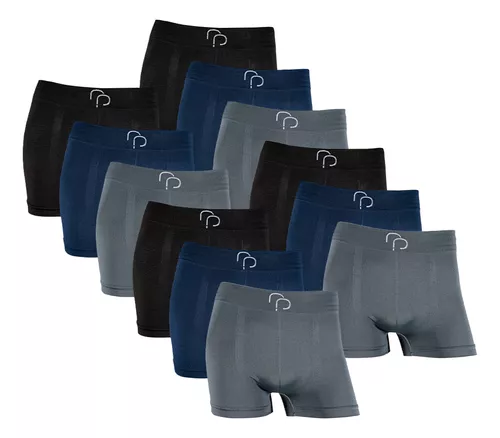 Kit Com 12 Cuecas Boxer Masculina Adulto Basica Sem Costura
