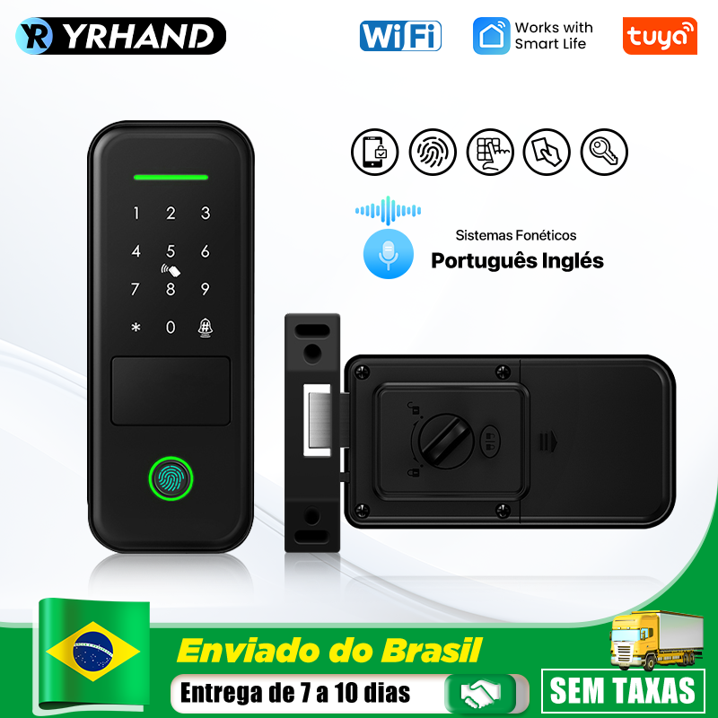 [R$303 "MOEDAS"/BR] Fechadura Inteligente Externa à prova d'água Tuya Wifi YRHAND IP66 #Aliexpress 🇧🇷