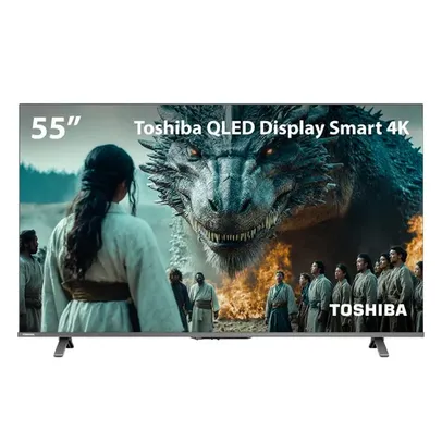 Smart TV QLED 55 4K Toshiba Google TV 3 HDMI 2 USB Wi-Fi - TB060E