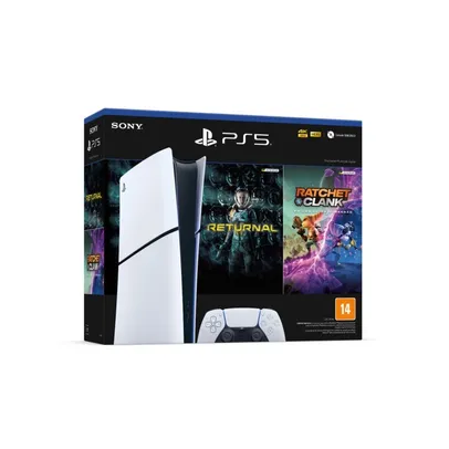 Console PlayStation 5 Slim Digital Edition Branco + Returnal e Ratchet e Clank