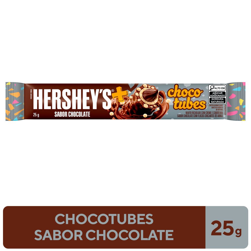 (Leve 4, pague 2, R$1,75 cada) Chocotubes Hersheys Ao leite 25g