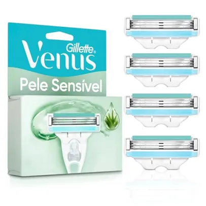 Gillette Venus Pele Sensível Carga para Aparelho de Depilar com Aloe Vera, 4 uds