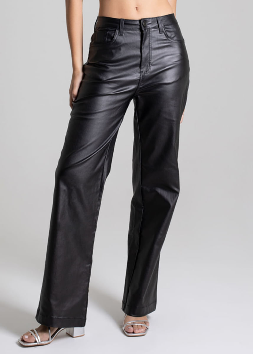 Calça Resinada Sawary Wide Leg - 276202