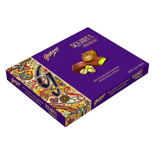 [Leve 2 Pague R$ 20,84 cada] Bombom de Chocolate Recheio Pistache Squares Pistachio Goplana 200 g