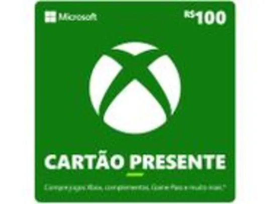 Cartão Presente Digital Xbox R$ 100,00