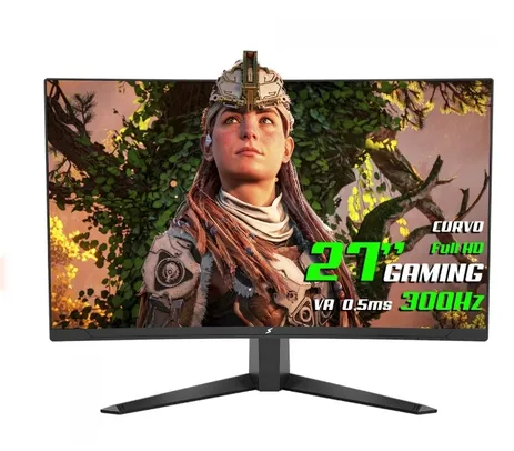 Monitor Gamer SuperFrame UltraX, 27 Pol, Curvo, Full HD, Fast VA, 0.5ms, 300Hz, FreeSync/G-Sync, HDMI/DP, Preto, SFUCB-27300-FHD