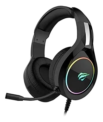 [PIX] Havit HV-H2232d - Fone de Ouvido, Gamer, Iluminação RGB, com Microfone, Falante de 50mm, Conector 3.5mm