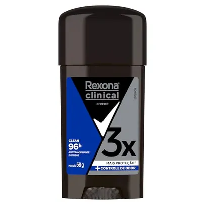 [+ por - R$17,09] Rexona Clinical Antitranspirante Creme Clean 58G