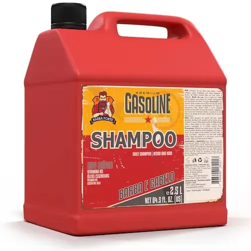 Shampoo Gasoline Premium 2.5 Litros Barbearia Barba e Cabelo Uso Diário Barba Forte