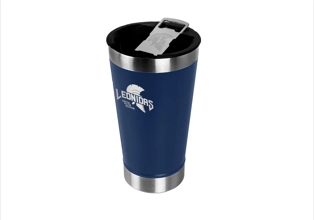 Copo Térmico Leonidas, 473ml, Quente ou Frio, Metal, Azul