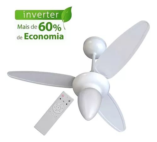 Ventilador de Teto Inverter Wind com Controle Ventisol Cor Branco Diâmetro 96cm 110V/220V