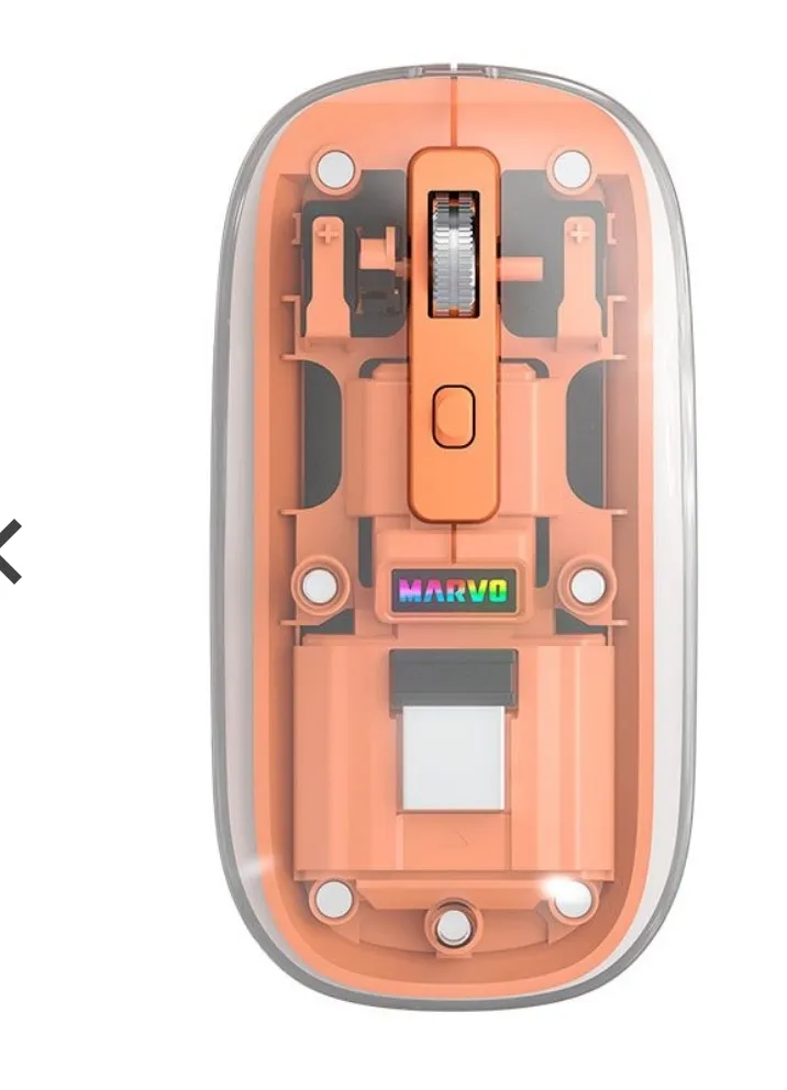 Mouse Marvo M810W, Rainbow, Wireless, 1600DPI, Laranja, M810W-OR