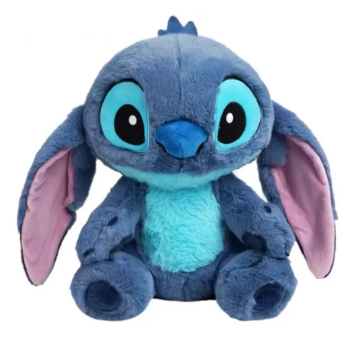 Urso De Pelúcia Stitch Grande Encantador Antialergico Macio Cor Azul 24cmx20cm
