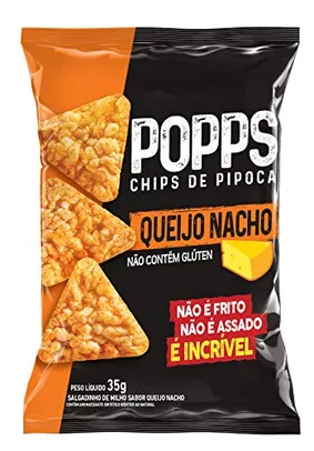 Popps Chips De Pipoca Queijo Nacho Roots To Go, 1 Unidade De 35G