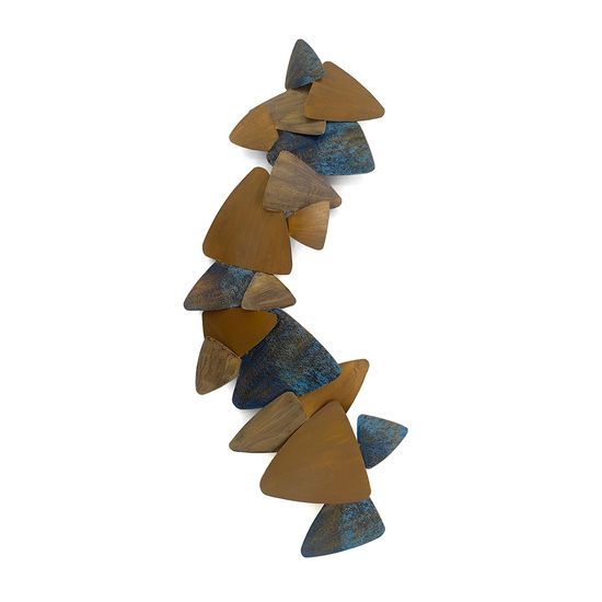 Escultura de Parede Argel Azul e Dourada