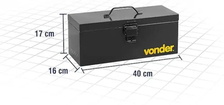 Caixa Metálica para Ferramentas, Tipo Baú, com Bandeja, com 40 cm, Vonder VDO2575
