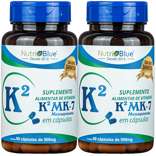 Promoção 2 frascos - Vitamina "K2" MK7 Nutriblue - Suplementação De Menaquinona