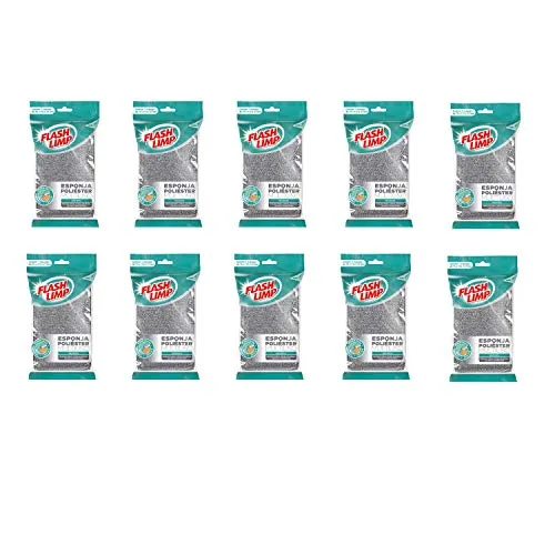 Flash Limp Kit Com 10 Esponjas Multiuso Poliéster Limpa Sem Riscar Ep1416360-10